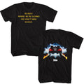 Black Back to the Future t-shirt featuring Back to the Future Roads front and back design