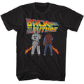 Black Back to the Future t-shirt featuring Back to the Future Doc And Marty design