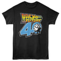 Black Back to the Future t-shirt featuring Back to the Future 40th Anniversary Logo design