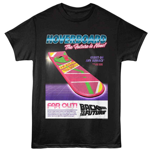 Black Back to the Future t-shirt featuring Back to the Future Hoverboard design
