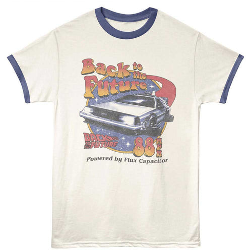 Back to the Future Ringer T-Shirt - Stars and Retro Font