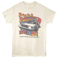 Natural Back to the Future t-shirt featuring Back to the Future Stars And Retro Font design