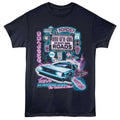 Navy Back to the Future t-shirt featuring Back to the Future Futuristic Sign design