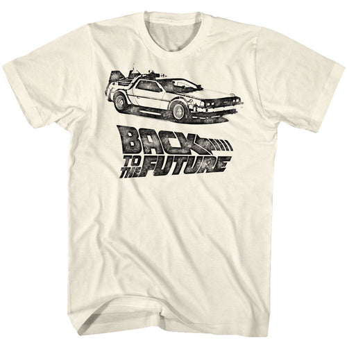 Natural Back to the Future t-shirt featuring Back to the Future DMC Ink design