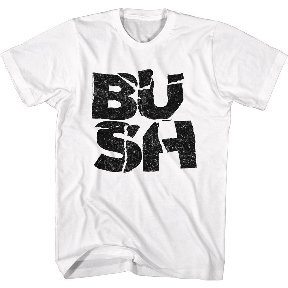 White Bush t-shirt featuring Bush band logo design
