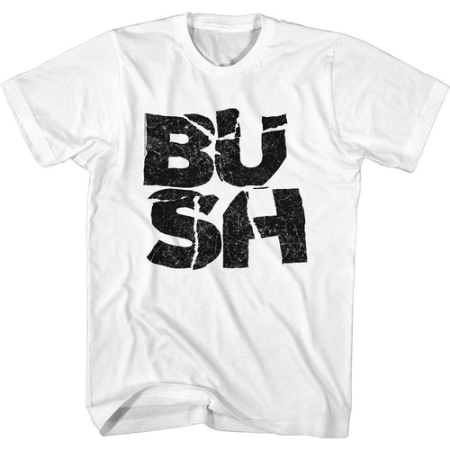 White Bush t-shirt featuring Bush band logo design