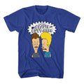 Royal blue Beavis and Butthead t-shirt featuring Beavis and Butthead The Boys And Logo design
