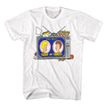 White Beavis and Butthead t-shirt featuring Beavis and Butthead Junk Food design