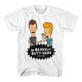 White Beavis and Butthead t-shirt featuring Beavis and Butthead This design