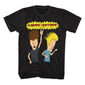 Black Beavis and Butthead t-shirt featuring Beavis and Butthead Rockin Out design