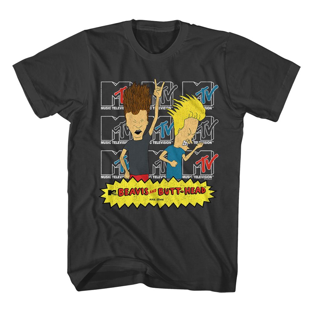 Smoke gray Beavis and Butthead t-shirt featuring Beavis and Butthead Logos design