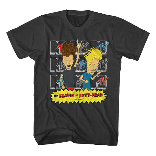 Smoke gray Beavis and Butthead t-shirt featuring Beavis and Butthead Logos design
