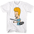 White Beavis and Butthead t-shirt featuring Beavis and Butthead Gardenia design