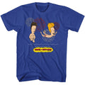 Royal blue Beavis and Butthead t-shirt featuring Beavis and Butthead Firework Swim design