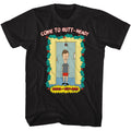 Black Beavis and Butthead t-shirt featuring Beavis and Butthead Under Mistletoe design