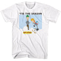White Beavis and Butthead t-shirt featuring Beavis and Butthead Tis The Season design