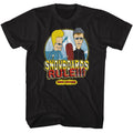 Black Beavis and Butthead t-shirt featuring Beavis and Butthead Snowboards Rule design