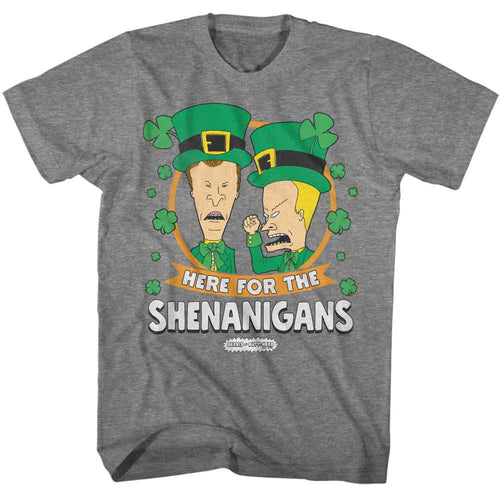 Graphite heather Beavis and Butthead t-shirt featuring Beavis and Butthead Shenanigans design