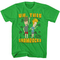 Kelly green Beavis and Butthead t-shirt featuring Beavis and Butthead This Shamrocks design