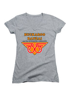 Gray Band Logo Juniors V-Neck T-Shirt