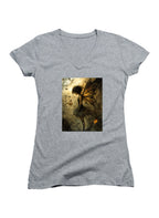 Gray Beautiful Fairy Juniors V-Neck T-Shirt