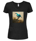Black Birds of Paradise Juniors V-Neck T-Shirt