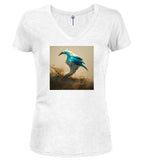 White Birds of Paradise Juniors V-Neck T-Shirt