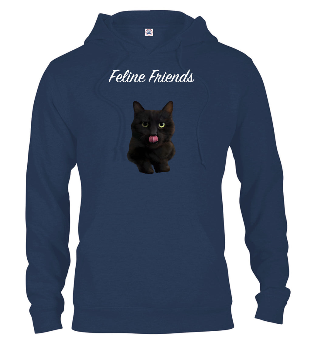 Navy Black Cat Hoodie