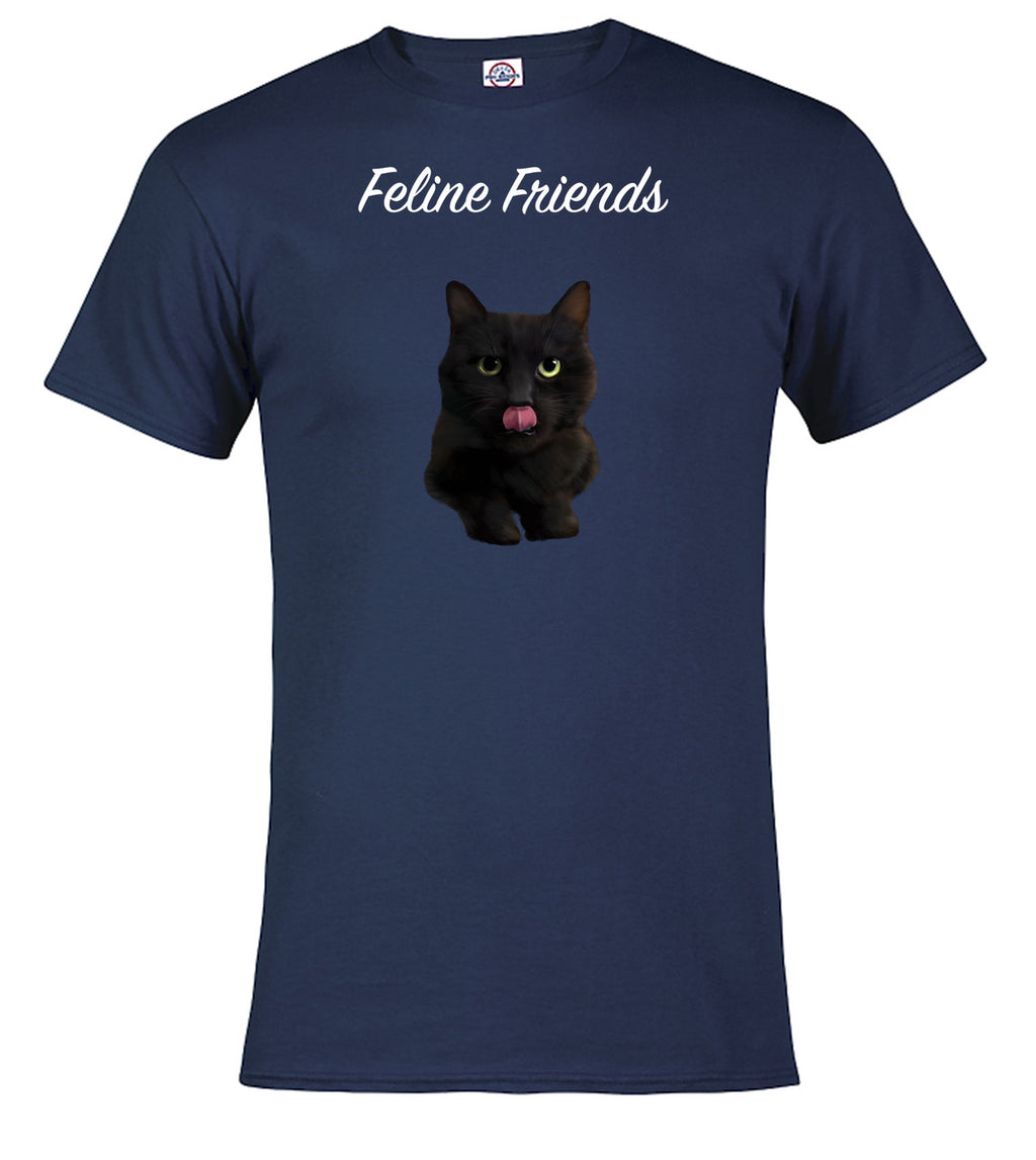Navy Black Cat T-Shirt