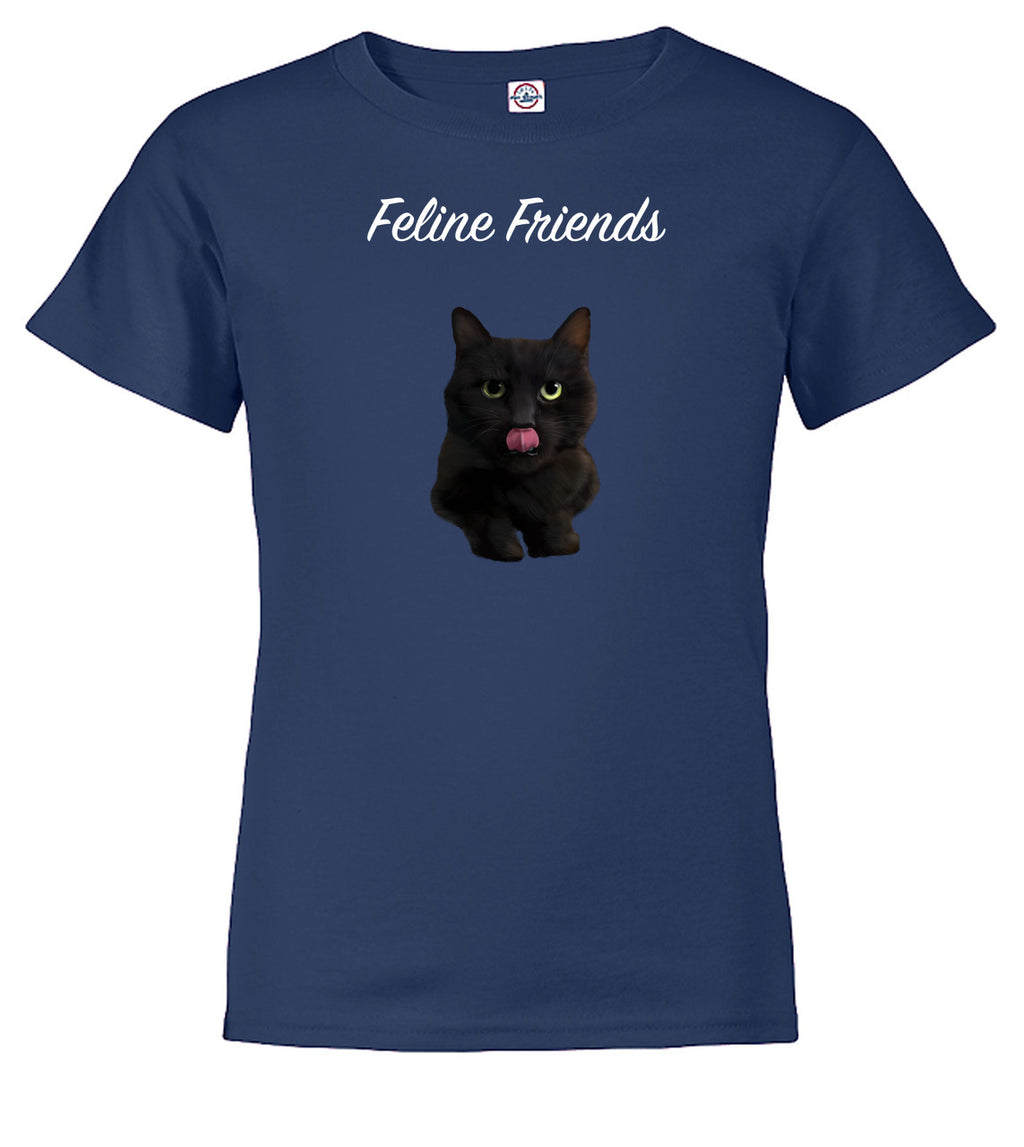 Navy Black Cat Youth/Toddler T-Shirt