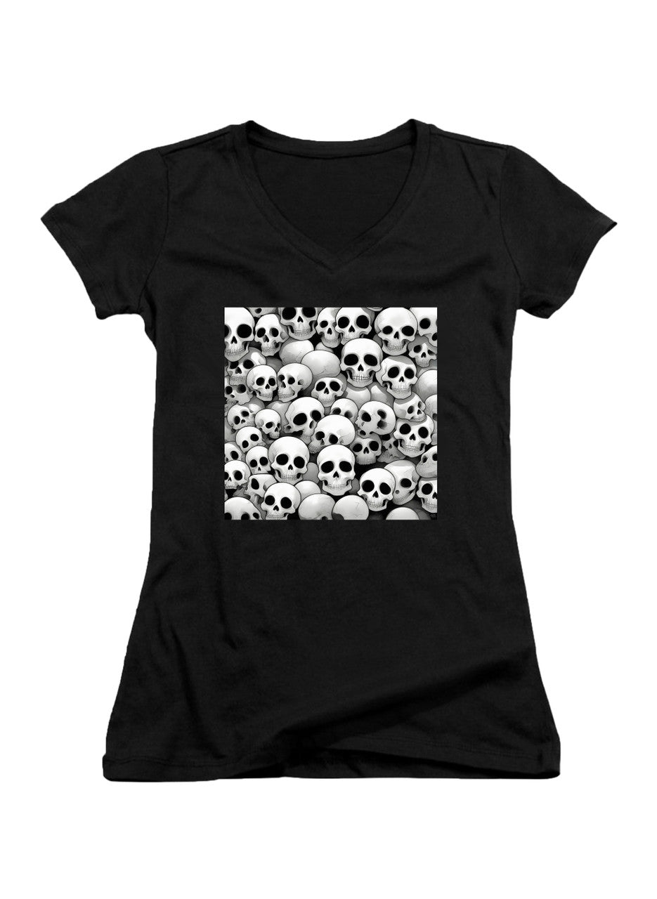Black Boneheads United Juniors V-Neck T-Shirt