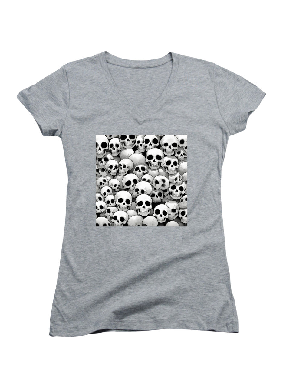 Gray Boneheads United Juniors V-Neck T-Shirt