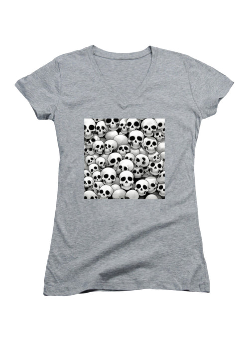 Gray Boneheads United Juniors V-Neck T-Shirt