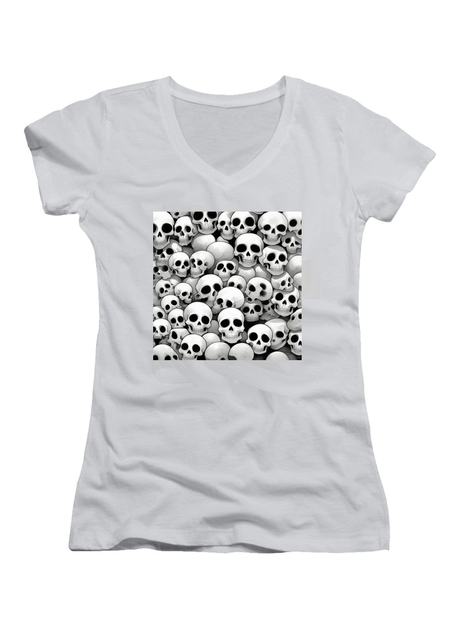 White Boneheads United Juniors V-Neck T-Shirt