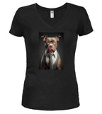 Black Boss Bulldog Juniors V-Neck T-Shirt