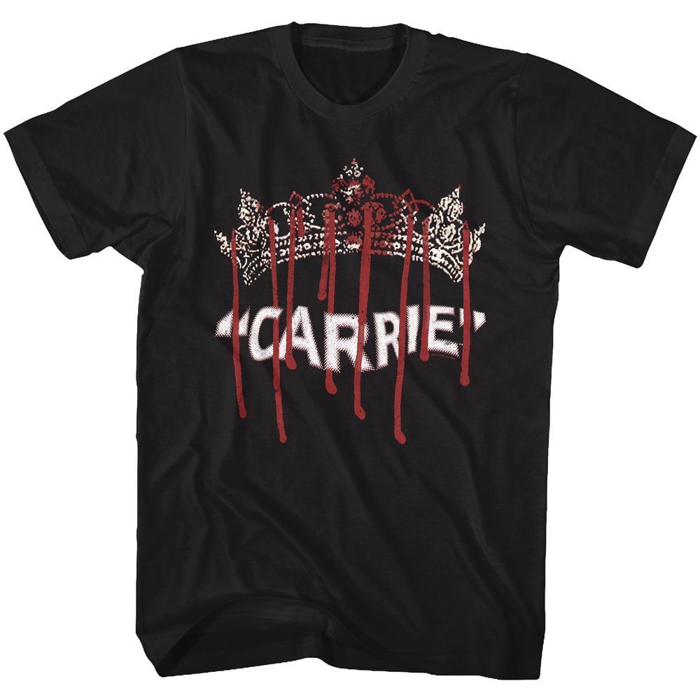 Black Carrie t-shirt featuring Carrie Queen Carrie prom design
