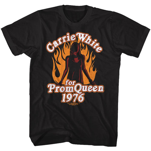 Black Carrie t-shirt featuring Carrie Prom Queen 1976 design