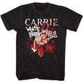 Black Carrie t-shirt featuring Carrie Burns In Hell design