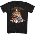 Black Carrie t-shirt featuring Carrie Deadly Prom design