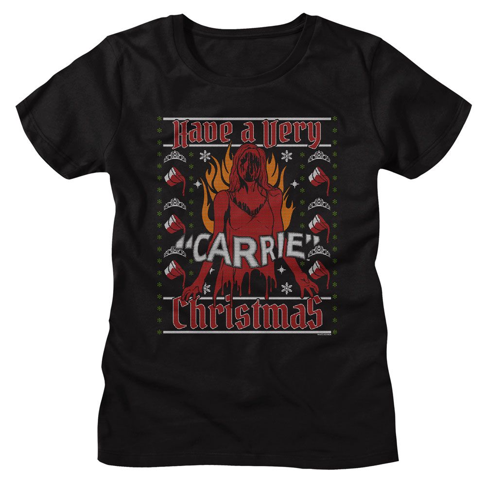 Carrie Ladies T-Shirt - A Very Carrie Christmas