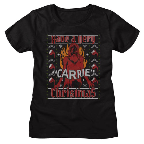 Carrie Ladies T-Shirt - A Very Carrie Christmas
