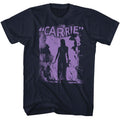 Navy Carrie t-shirt featuring Carrie Purple Flame design