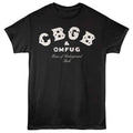Black CBGB t-shirt featuring CBGB classic awning logo design