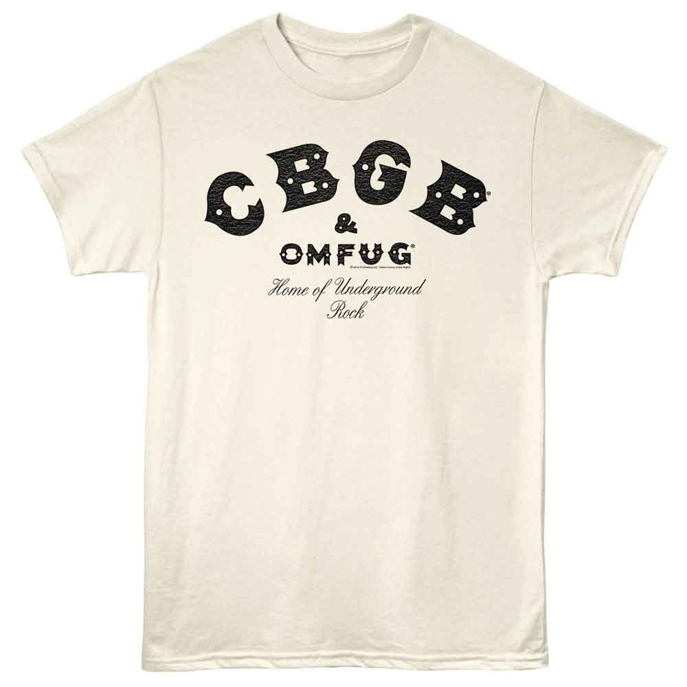 Natural CBGB t-shirt featuring CBGB classic black logo design