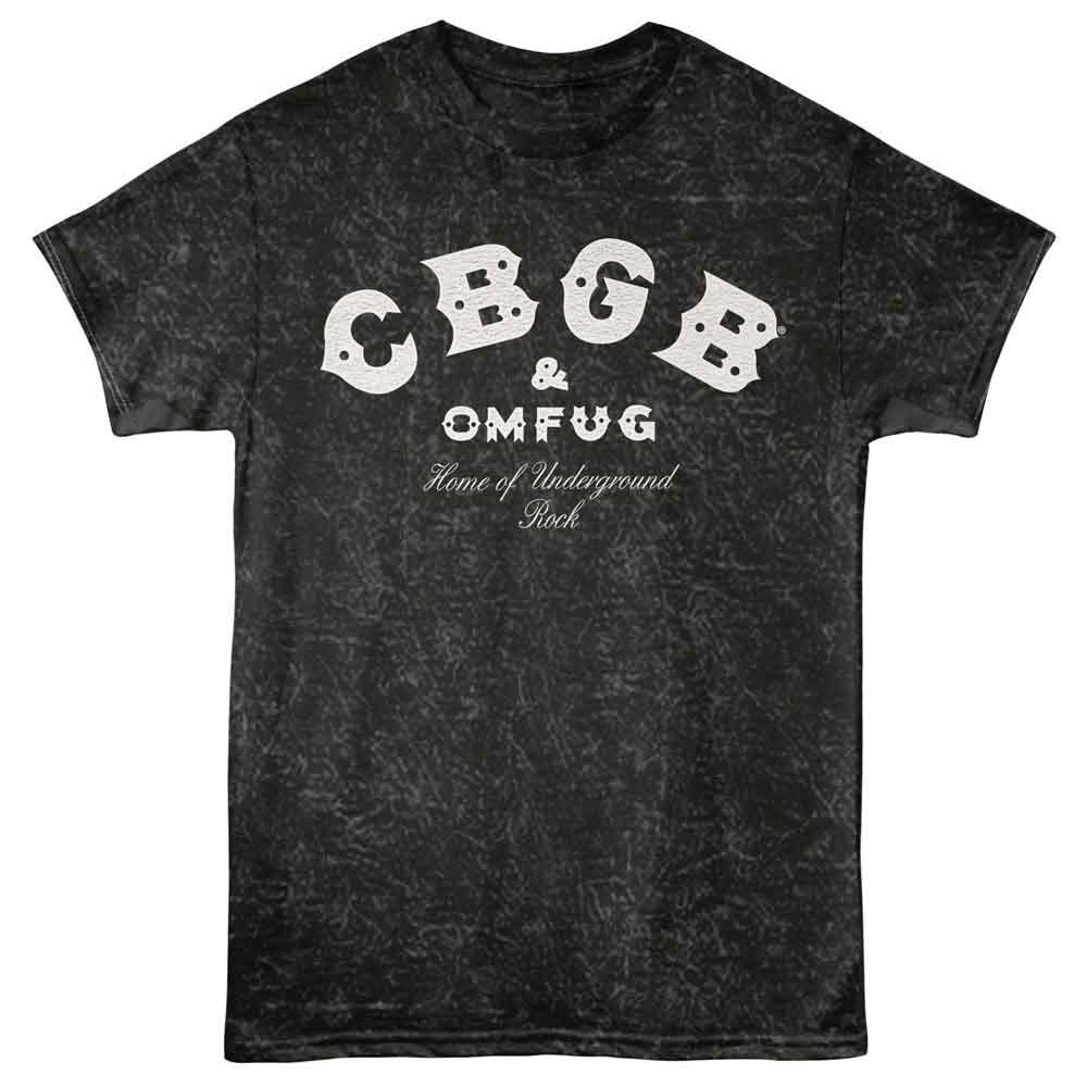 Mineral wash CBGB t-shirt featuring CBGB classic awning logo design
