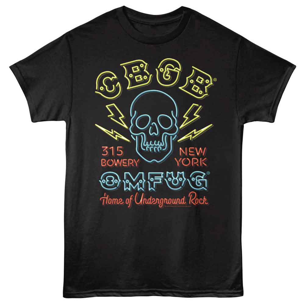 Black CBGB t-shirt featuring CBGB Neon Sign design