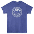 Royal heather CBGB t-shirt featuring CBGB Circle logo design