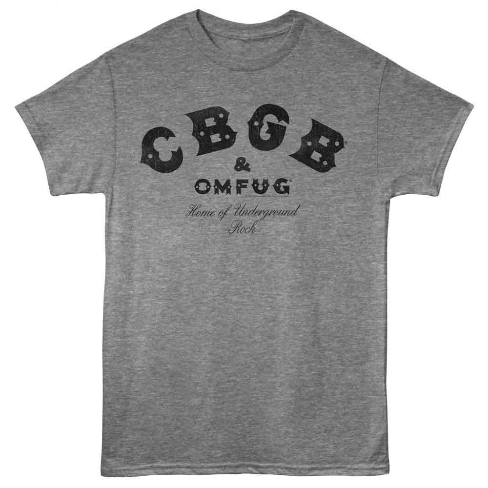 Graphite heather CBGB t-shirt featuring CBGB Logo Revisited modern design