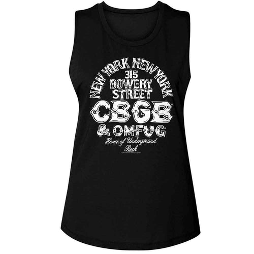 CBGB Ladies Muscle Tank - Logo and Address