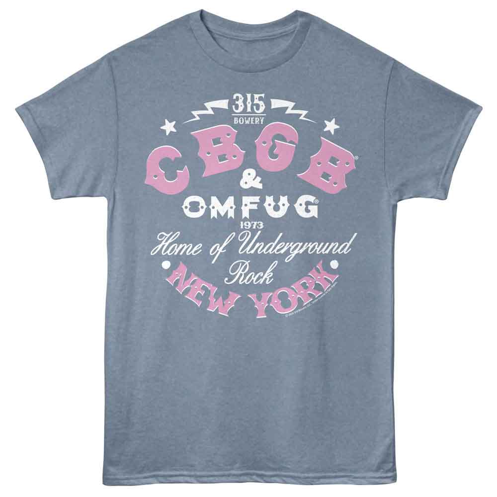 Indigo heather CBGB t-shirt featuring CBGB NY New York design